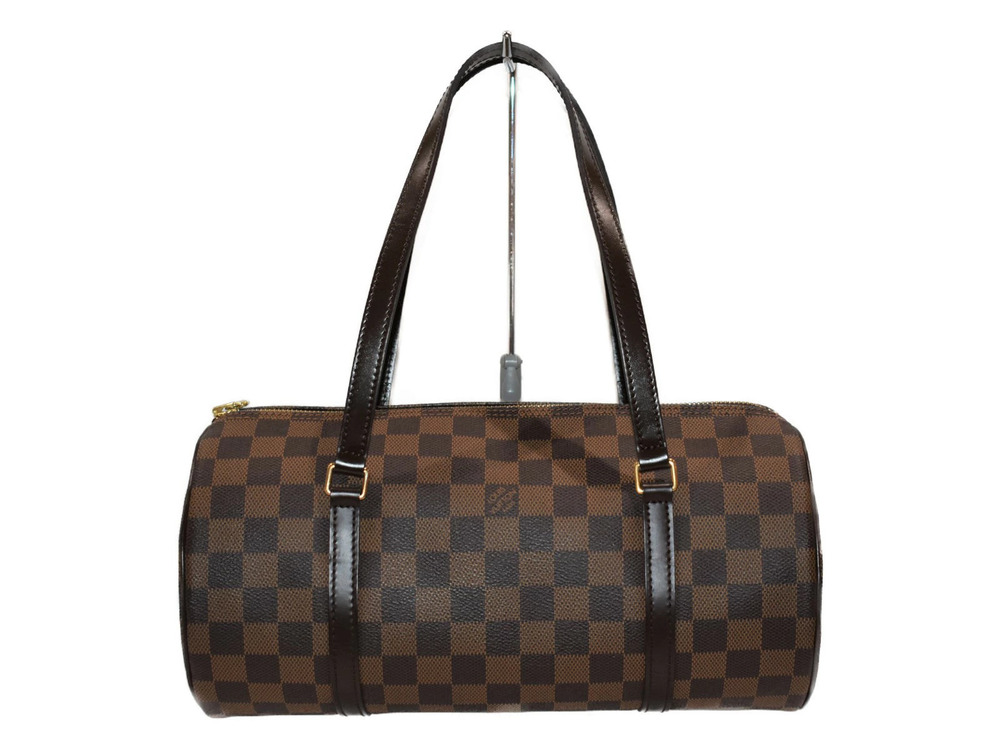 Louis Vuitton Papillon Damier Canvas Top Handle Bag Ebene Brown